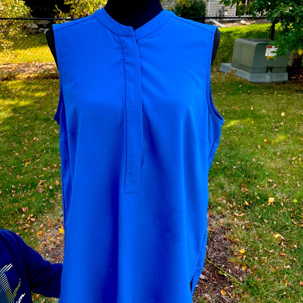 Hilary Radley blue blouse